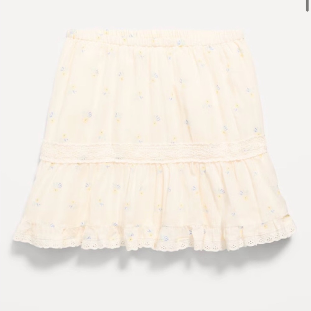 Old Navy Cream Floral Mini Skirt